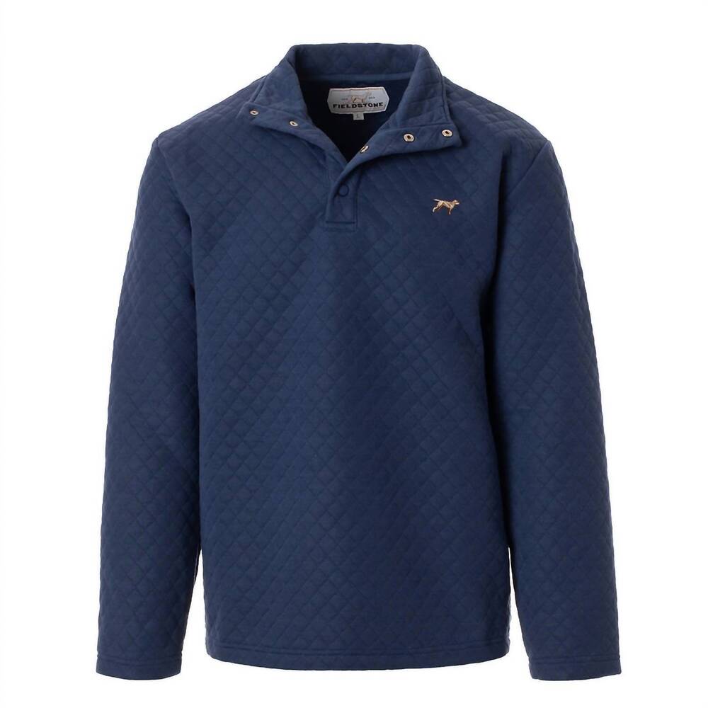 NEW FIELDSTONE men's diamond patterned pullover in navy